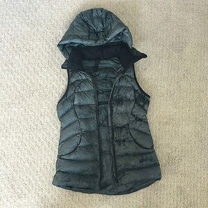 Lulu Lemon grey and black down vest